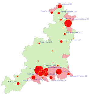 Map of CDC area with AONB and proposed development