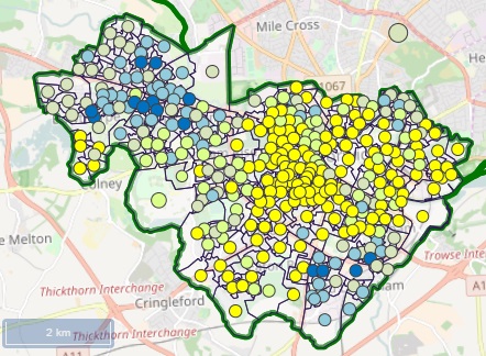 Norwich South: localities by EU Ref